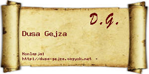 Dusa Gejza névjegykártya